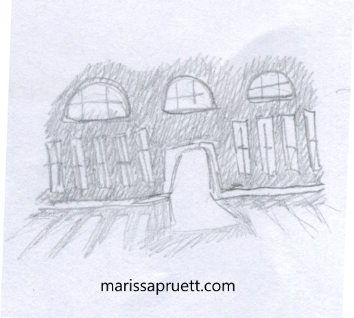 creepy glowing facade